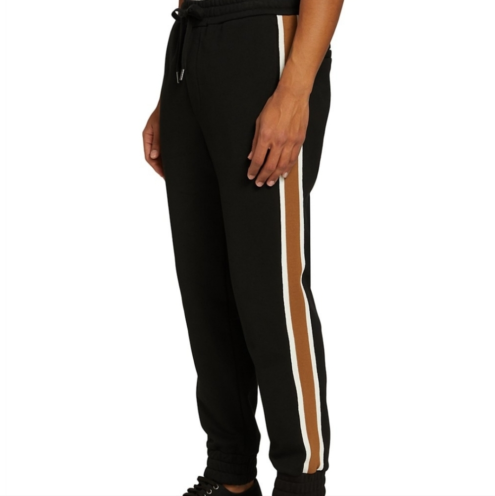 MCM Classic Logo Track Sweatpants Cotton Black w/brown stripe Size US Small